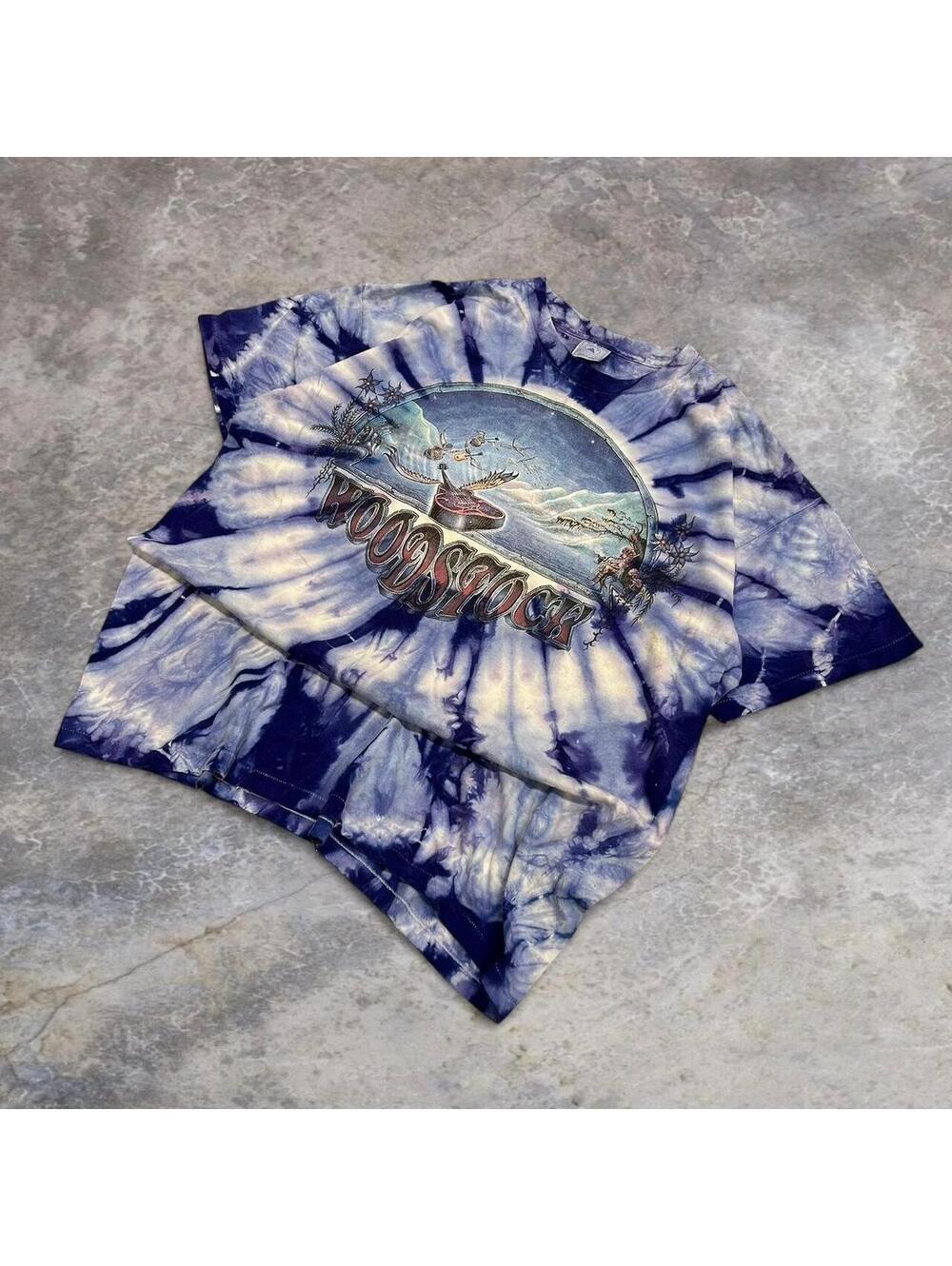 Vintage 1990’s single stitch tie dye Woodstock band tee